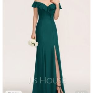 Sheath/Column Off-the-Shoulder Floor-Length Chiffon Bridesmaid Dress With Split
